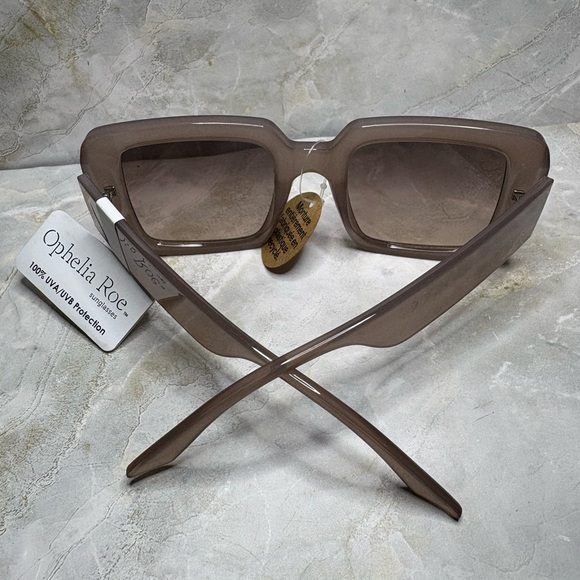 🌞Sunglasses*Ophelia Roe Chic Taupe Statement Sunglasses 400 UV Protection - Picture 4 of 12